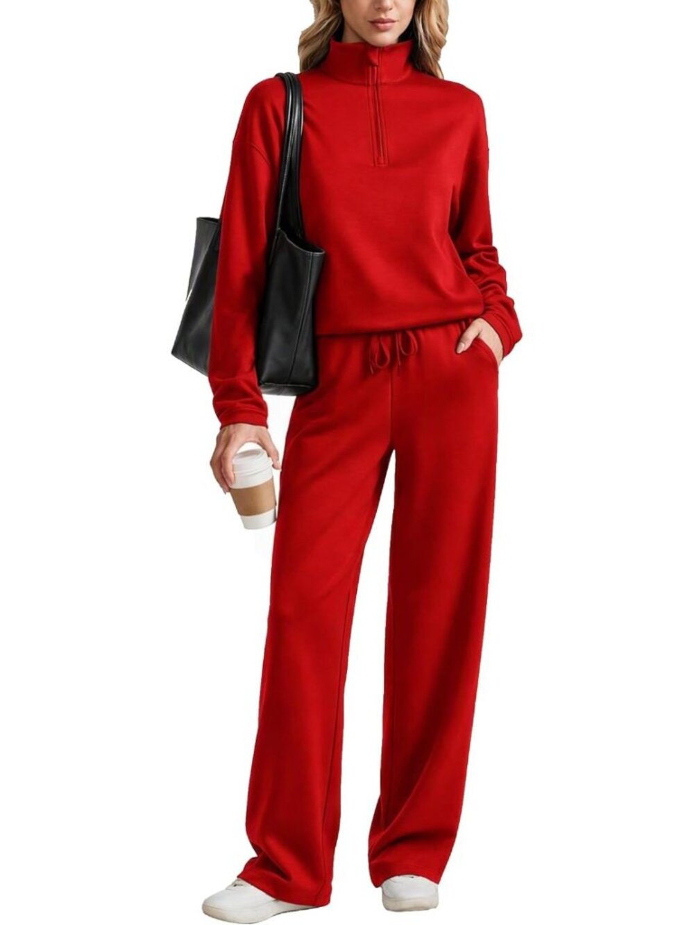 Cozy 2-Piece Lounge Set for Women | Half Zip Tracksuit | Fall Fashion 2026